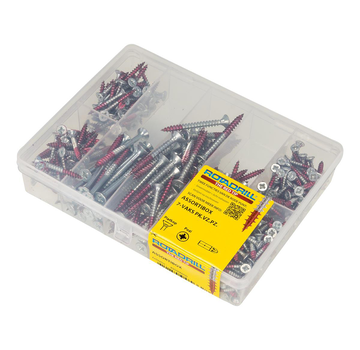 Rotadrill Rotadrill - Coffret d'assortiment - Pozidrive Flathead - Filetage plein - Zingué (12)