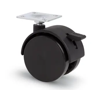 MESO Roue de meuble avec capuchon 50mm Nylon double dur avec plateau 38x38mm freiné