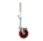 Roue d'échafaudage en PU, avec tige en acier 38mm avec bouchon et tube - 200 mm - 300kg