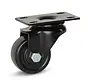 Roulette pivotante en nylon noir avec plateau supérieur - 50mm - 150kg