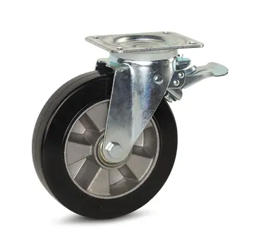 MESO Roulette pivotante freinée pour poubelle avec plateau supérieur - 200mm - 500kg