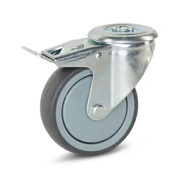 MESO Dispositifs roulettes pivotantes freinées avec trou central - 100mm - 110kg