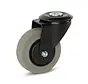 Roulette en caoutchouc gris boîtier noir avec trou central - 100mm - 150kg