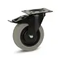 Roue en caoutchouc gris boîtier noir freiné avec plateau supérieur - 125mm - 180kg
