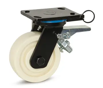 MESO Roue pivotante en nylon très robuste, freinée avec plaque supérieure et blocage directionnel 150 mm - 1 000 kg