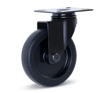 MESO Roulette de meuble pivotante noire avec plateau supérieur - 100mm - 90kg