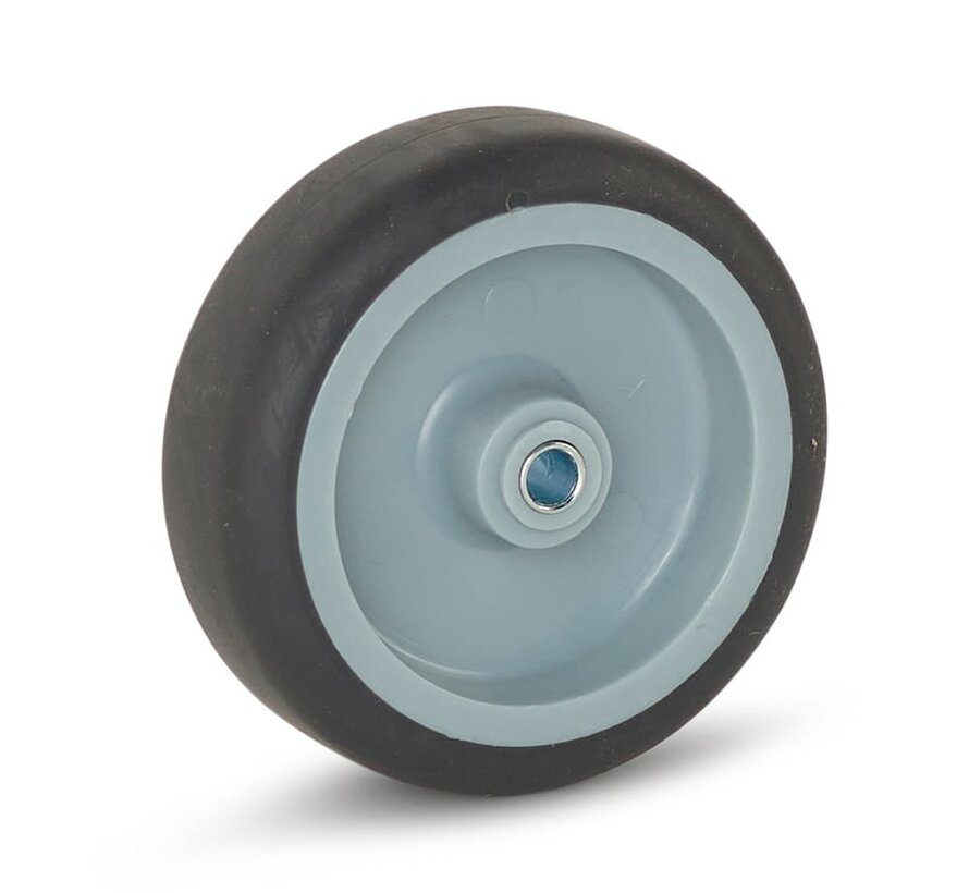 Roue pour meuble en caoutchouc corps de roue polypropylène 75mm 60kg - M1-75