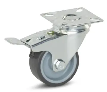 MESO Roulette de meuble pivotante freinée avec plateau supérieur - 50mm - 40kg