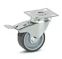 Roulette de meuble pivotante freinée avec plateau supérieur - 50mm - 40kg