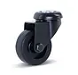 Roulette de meuble pivotante noire avec trou central - 50mm - 40kg