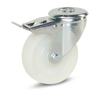 MESO Roulette pivotante à oeil avec frein nylon blanc 100 mm 200 kg