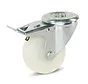 Roulette pivotante à oeil avec frein en polyamide blanc 80 mm 150 kg - NY6-80