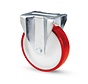 Roulette fixe polyuréthane 200 mm charge max 300 kg rouge et blanc - PUI2-200a