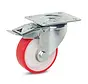 Roulette pivotante en PU freinée avec plateau supérieur - 125mm - 270kg