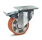 Roulette pivotante en PU freinée avec plateau supérieur - 125mm - 500kg