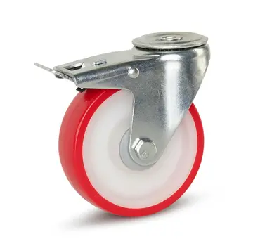 MESO Roulette pivotante en PU freinée avec trou central - 125mm - 230kg