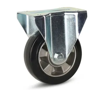 MESO Roulette fixe caoutchouc élastique noir 150mm 330 kg