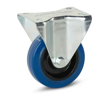 MESO Roulette fixe en caoutchouc élastique bleu - 100mm - 130kg