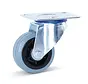 Roulette pivotante en caoutchouc gris avec plateau supérieur - 80mm - 60kg - Non marquante
