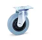 Roulette pivotante en caoutchouc gris avec plateau supérieur - 125mm - 120kg - Non marquante