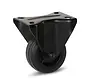 Roulette fixe en caoutchouc noir - 80mm - 60kg