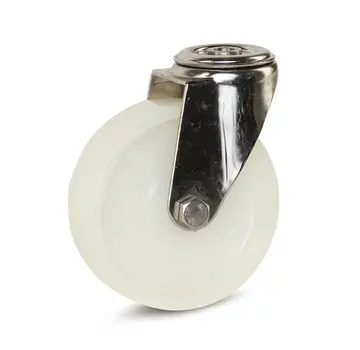 MESO Roulette pivotante à oeil Inox roue polyamide blanc 125 mm 220 kg
