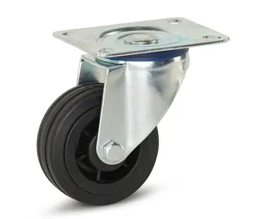 MESO Roulette pivotante en caoutchouc avec plateau supérieur - 80mm - 60kg