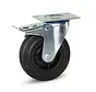 Roulette pivotante en caoutchouc freinée avec plateau supérieur - 125mm - 120kg