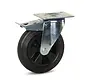 Roulette pivotante en caoutchouc freinée avec plateau supérieur - 200mm - 180kg