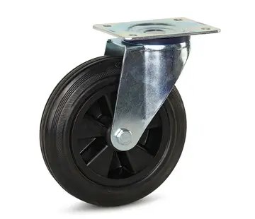 MESO Roulette pivotante en caoutchouc avec plateau supérieur - 200mm - 200kg