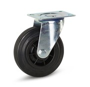 MESO Roulette pivotante en caoutchouc avec plateau supérieur - 125mm - 90kg