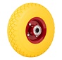 Roue de chariot / Roue de chariot Bolder 3.00-4 - Roue en métal anti-fuite (PU), Jaune/Rouge - Roulement à billes, Capacité de charge 125kg -.