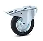 Roulette pivotante en caoutchouc inodore freinée avec trou central - 160mm - 140kg