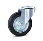 Roulette pivotante en caoutchouc inodore avec trou central - 160mm - 140kg