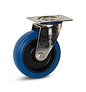 Roulette pivotante en acier inoxydable à bandage élastique avec plateau supérieur - 125mm - 120kg