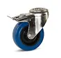 Roulette pivotante élastique en acier inoxydable freinée avec trou central - 100mm - 100kg