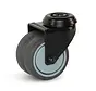Double roulette pivotante noir fixation central - 75 mm - 150 kg