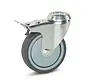 Chariot roulette pivotante freinée avec trou central - 100mm - 100kg
