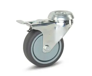 Roulette Pivotante Industrielle Avec Frein - Filetage M10, Roue PU 40mm, Pour Chariot Et Meuble