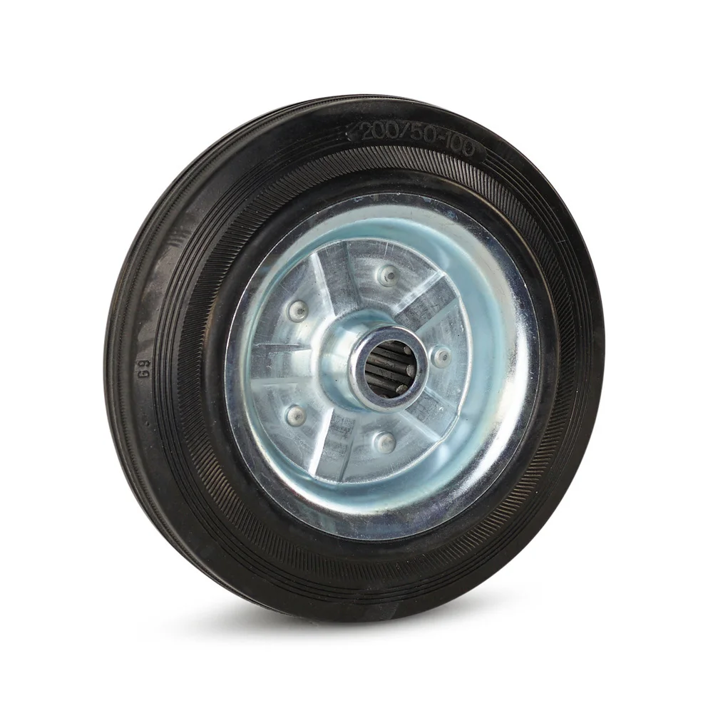 Lot De 4 Roues En Caoutchouc - 200 Mm De Diamètre - Roulements à Rouleaux - Charge 820 Kg - Pour Chariot, Meuble Industriel - 4