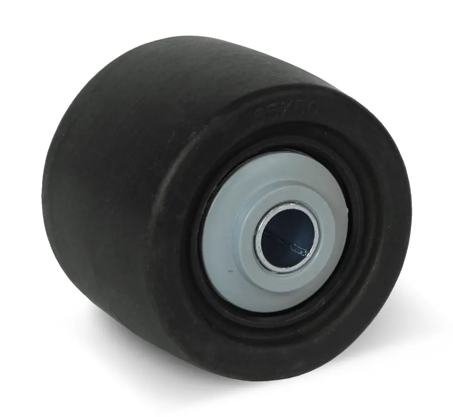 Roue en nylon noir pour usage intensif - 65mm - 500kg