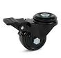 Roulette pivotante en nylon noir freinée avec trou central - 50mm - 150kg