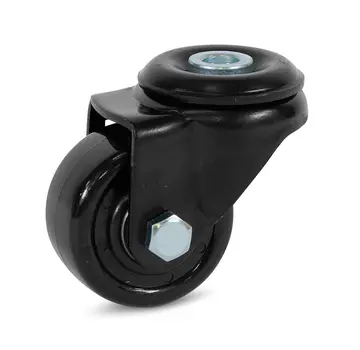 MESO Roulette pivotante en nylon noir avec trou central - 50mm - 150kg