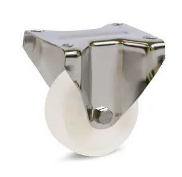 Roulette fixe en acier inoxydable nylon - 80mm - 120kg - A