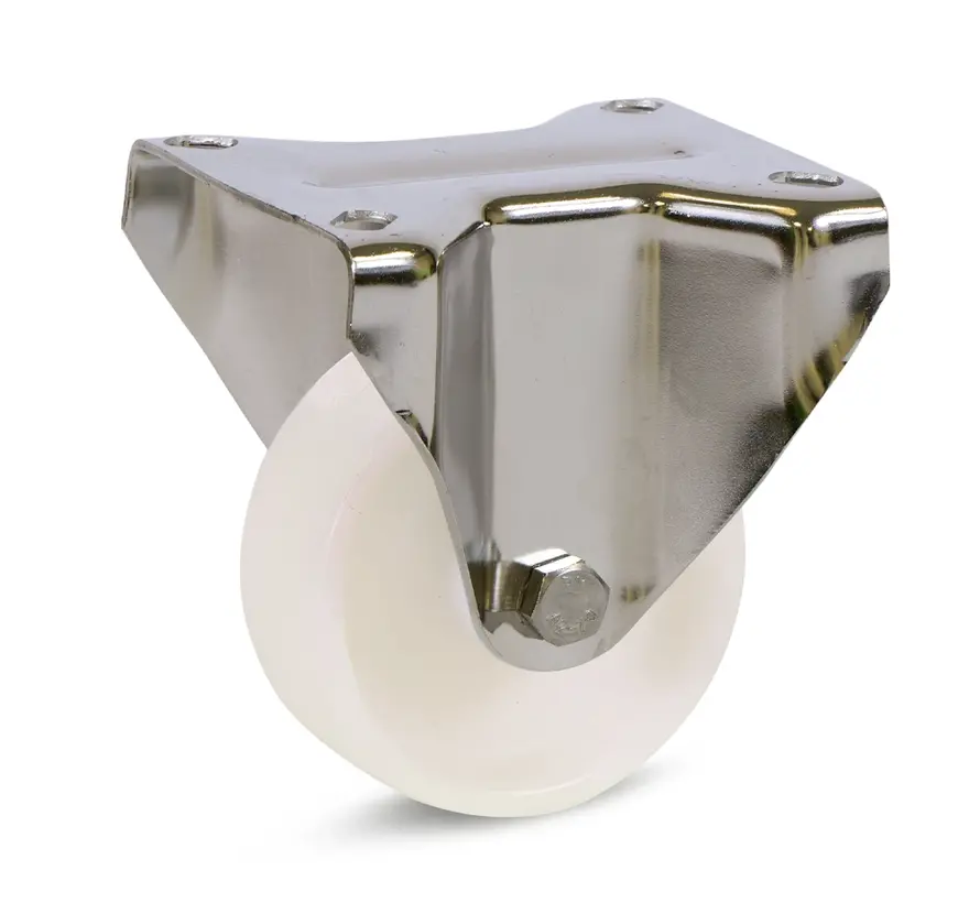 Roulette fixe en acier inoxydable nylon - 80mm - 120kg - A