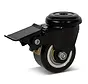 Roulette pivotante en PU freinée avec trou central - 50mm - 120kg