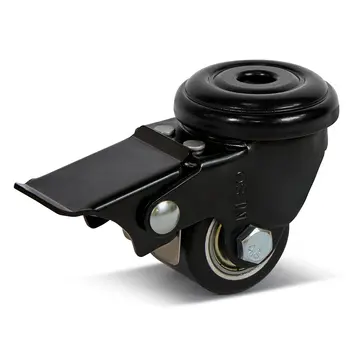 MESO Roulette pivotante en PU freinée avec trou central - 35mm - 100kg