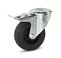 Roulette pivotante en caoutchouc freinée avec trou central - 100mm - 100kg