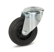 MESO Roulette pivotante en caoutchouc avec trou central - 100mm - 100kg