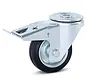 Roulette pivotante en caoutchouc inodore freinée avec trou central - 80mm - 80kg